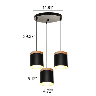 Modern Solid Color 1/3-Light Iron Pendant Light