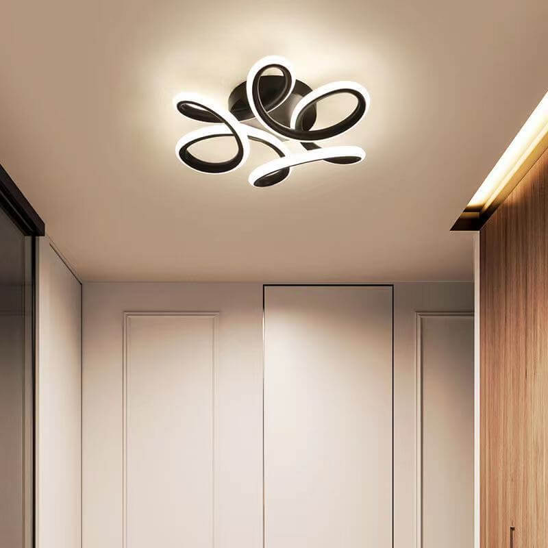 Simple Curved Flower LED Semi-Flush Mount Ceiling Light
