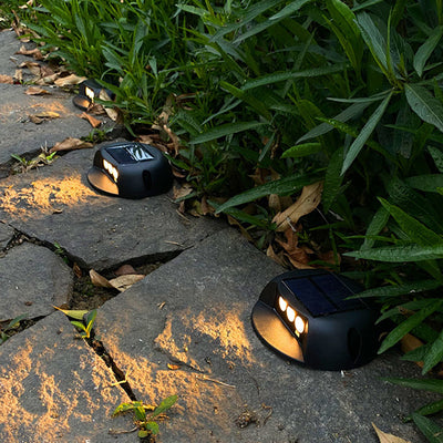 Modern Round Solar LED Outdoor Garden Walkway Light