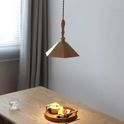 Japanische, minimalistische, geometrische Kupfer-Pendelleuchte mit 1 Leuchte 