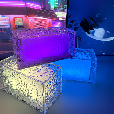 مصباح طاولة ديكوري LED RGB أكريليك مكعب ثلجي مبتكر 