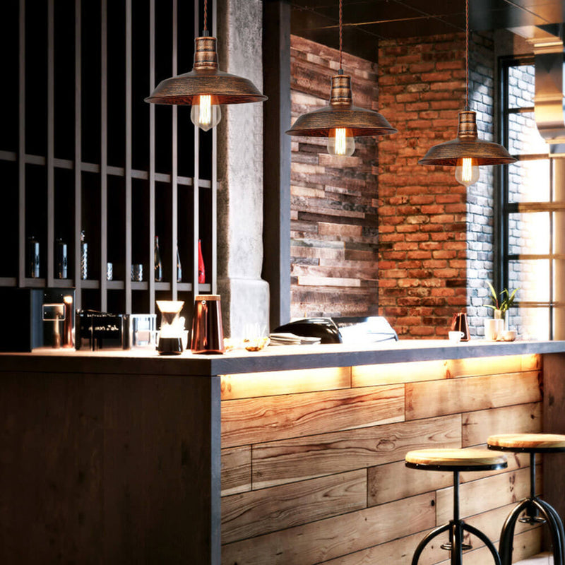 Industrieller Stil Retro Schmiedeeisen Scheibenförmige 1-Licht Pendelleuchte 
