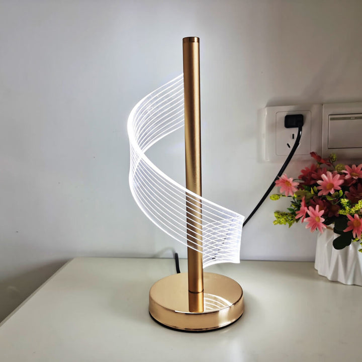 Lámpara de Mesa LED Curva de Acrílico de Lujo Ligero Moderno 