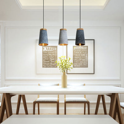 Industrial Vintage Column Cone Cement 1-Light Pendant Light