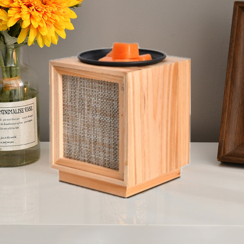 Lampe de table en cire fondue à 1 lumière carrée en bois créatif nordique 