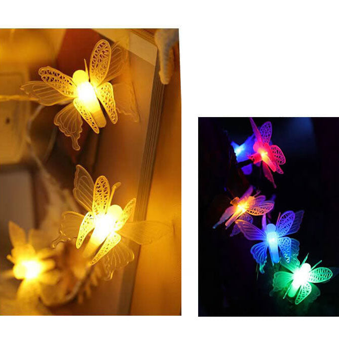Lumières à cordes LED modernes créatives papillon pour patio extérieur et jardin 