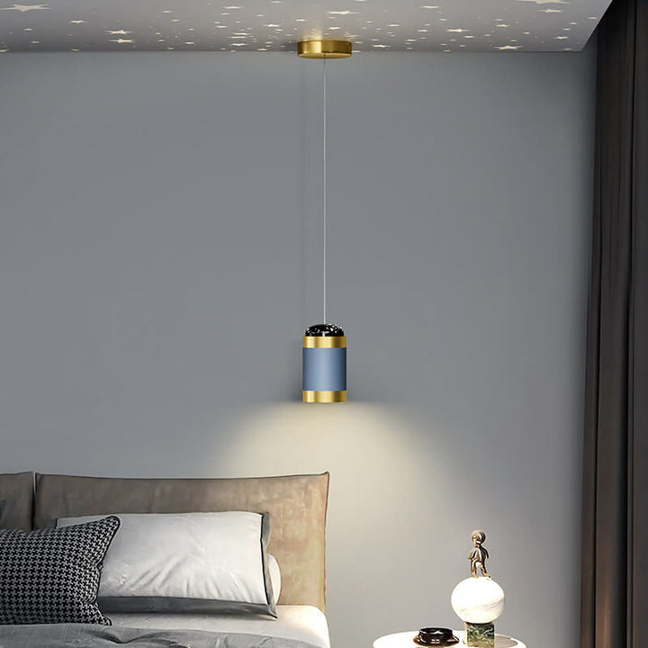 Modern Creative Iron Acrylic Cylindrical Starry Projection LED Pendant Light