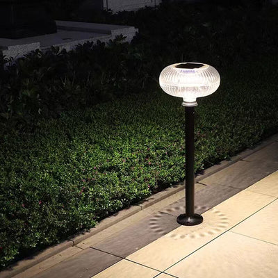 Modern Simplicity Solar Cylinder Oval Aluminum PC LED Outdoor Light For Garden