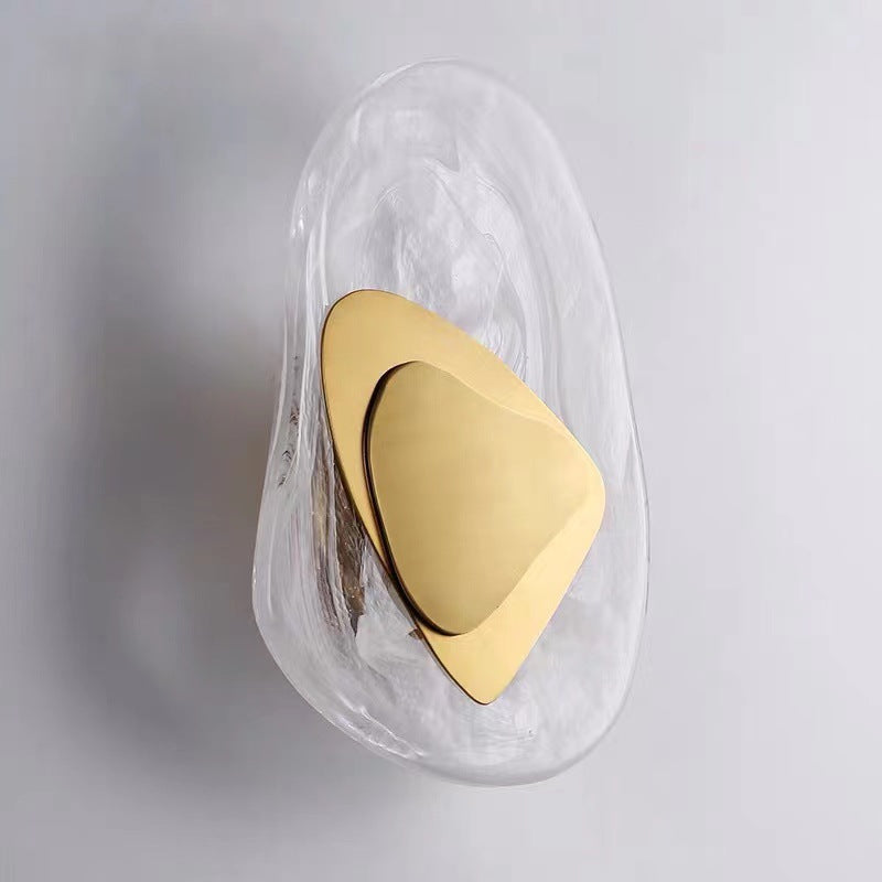 Moderne minimalistische unregelmäßige ovale Hardware Glas LED Wandleuchte Lampe für Schlafzimmer 
