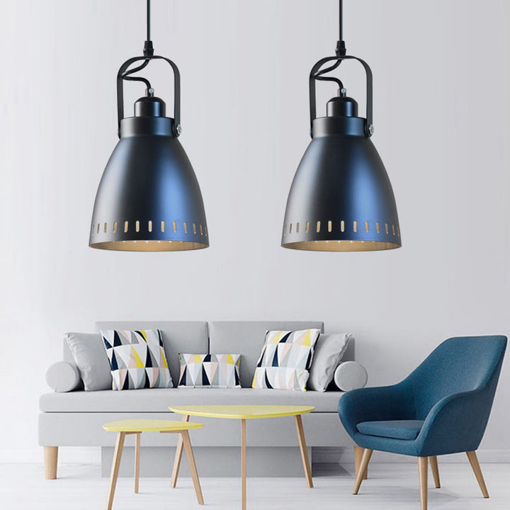 Moderne nordische Zylinder-Kuppel-Pendelleuchte aus Eisen, 1-flammig, für das Wohnzimmer 