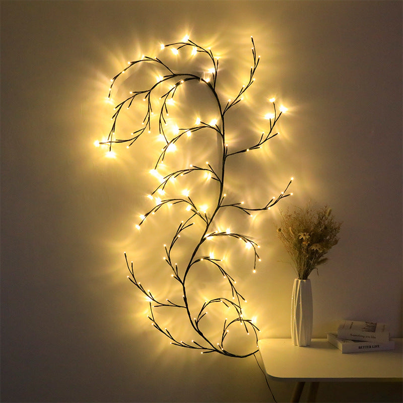 Guirnalda de luces LED decorativas de ratán en forma de rama de estilo minimalista moderno 