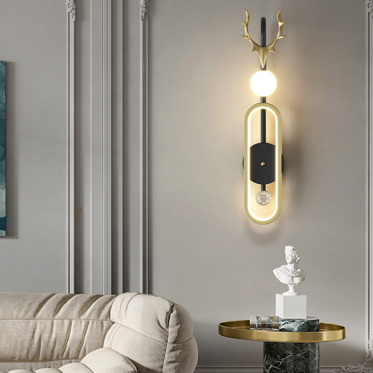 Nordic Light Luxury Geweih Kreis LED Wandleuchte 