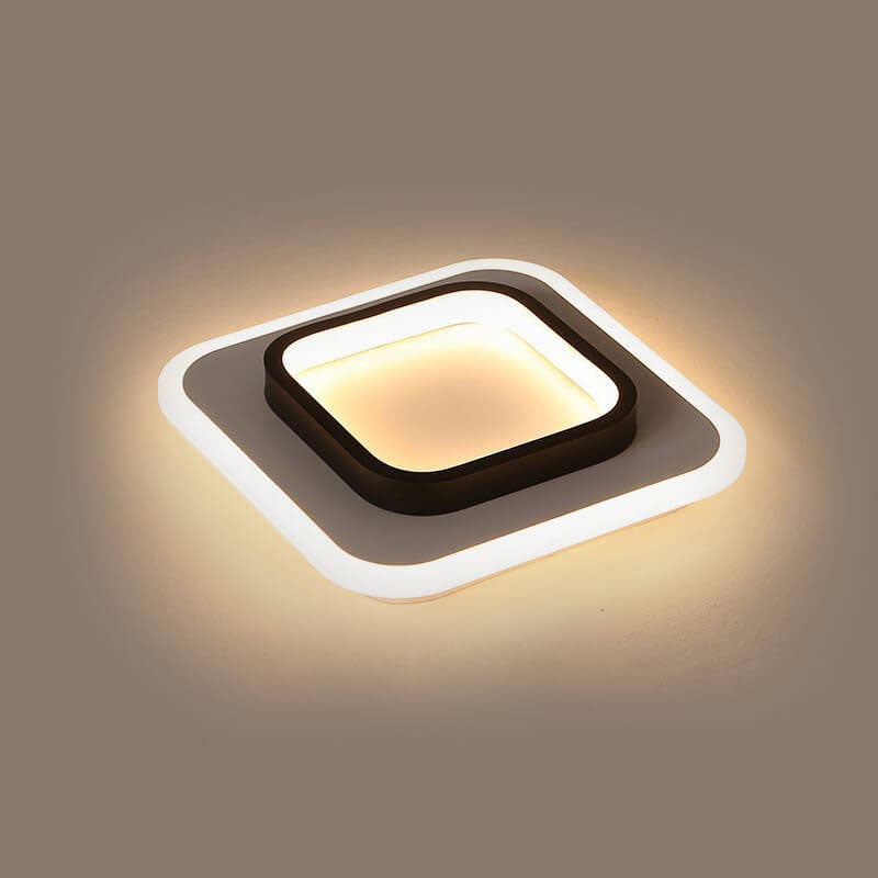 Luz de montaje empotrado LED de hierro acrílico blanco y negro cuadrado moderno 
