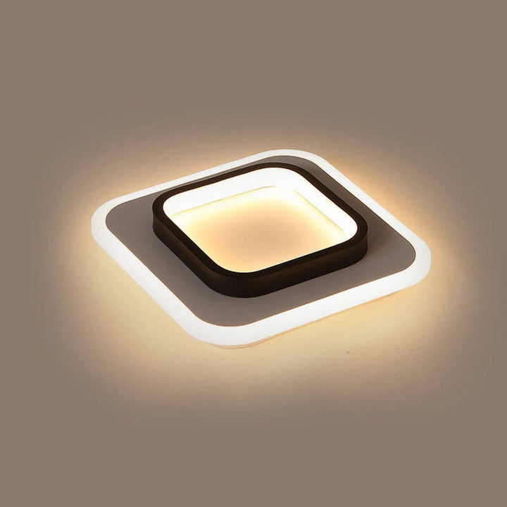 Luz de montaje empotrado LED de hierro acrílico blanco y negro cuadrado moderno 