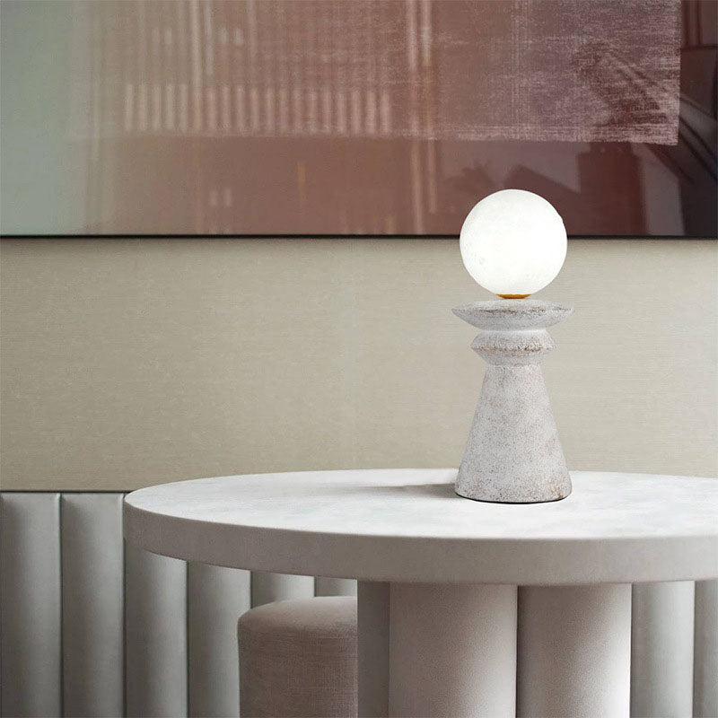 Lampe de Table à 1 Lumière en Résine Style Japonais Lune 