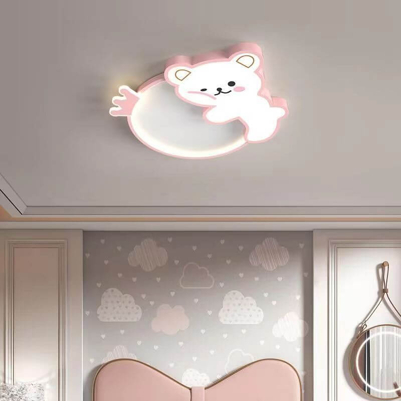 Plafonnier LED en acrylique avec Protection des yeux, ours moderne et mignon pour enfants, plafonnier encastré 