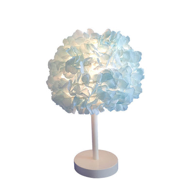 Moderne kreative Stoffblumenball 1-Licht Tischlampe 