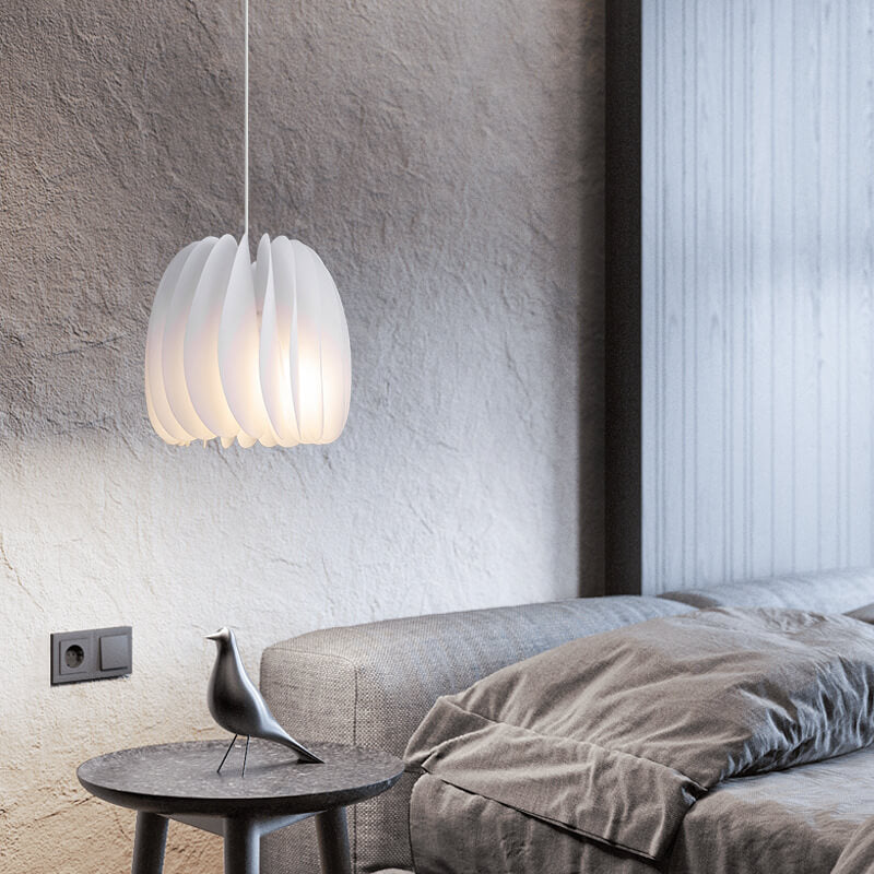 Modern Minimalist Pure White Iron Acrylic 1-Light Pendant Light