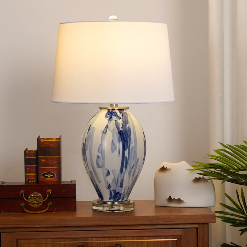 Einfache Luxus-Tischlampe aus Keramikgewebe mit 1 Leuchte