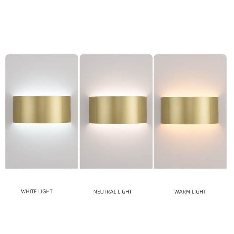 Minimalist Solid Color Iron Half-circle LED Wall Sconce Lamp