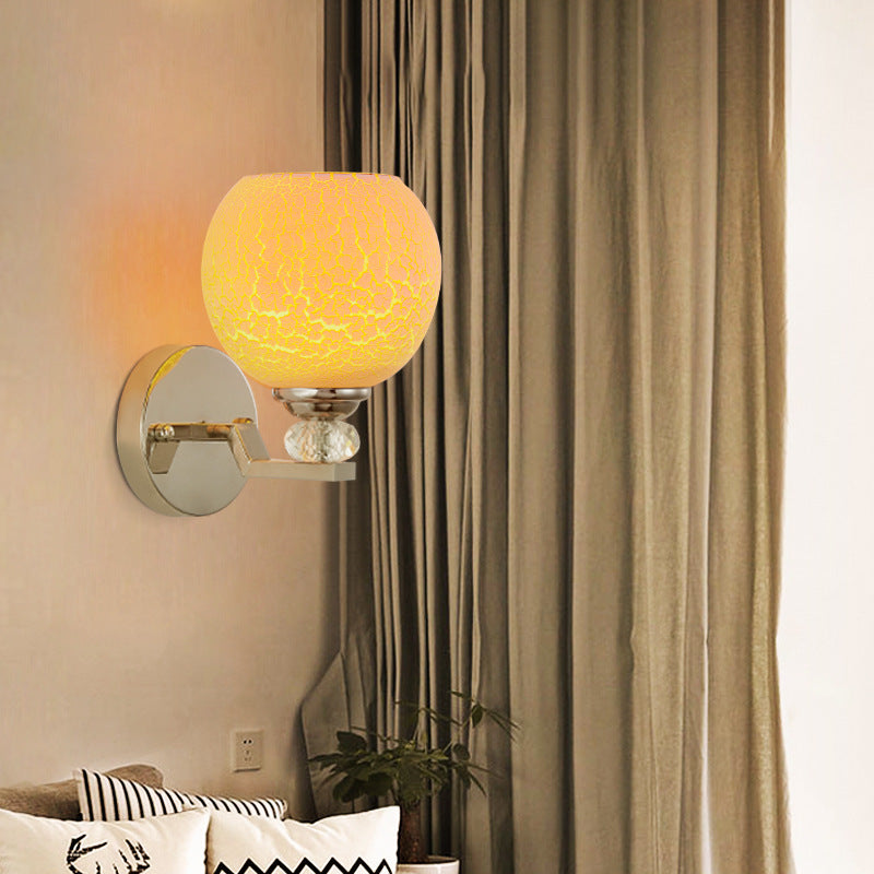 Nordic Creative Stained Cracked Glass Round 1-Light Wall Sconce Lamp