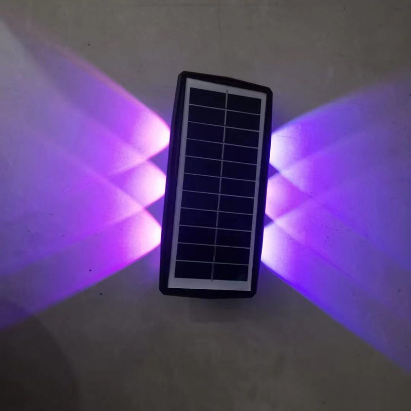 Lampe murale à LED en forme de trapèze carré étanche et créative à énergie solaire 