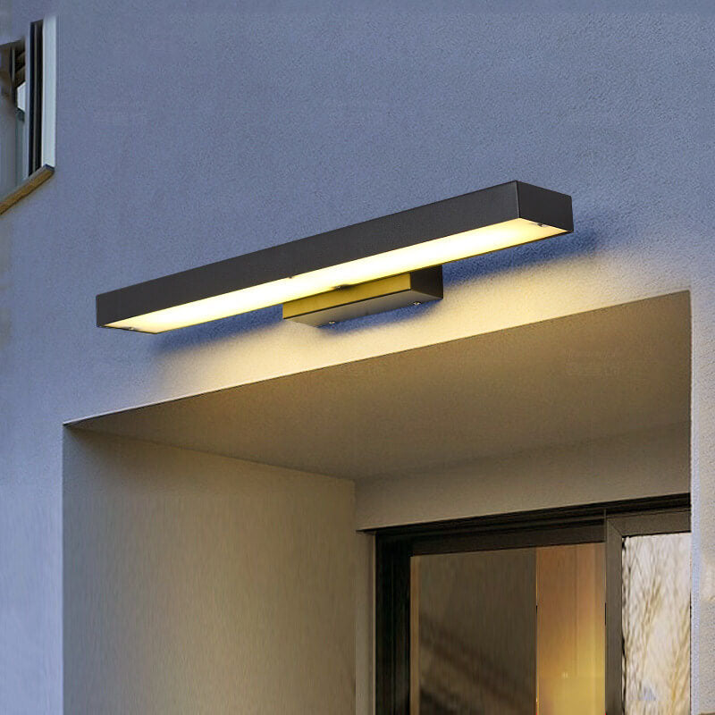 Modern Minimalist Rectangular Flat LED Sensor Outdoor Waterproof Wall Sconce Lamp