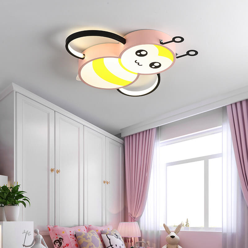 Cartoon Creative Bees Acrylic Iron LED Flush Mount Ceiling Light