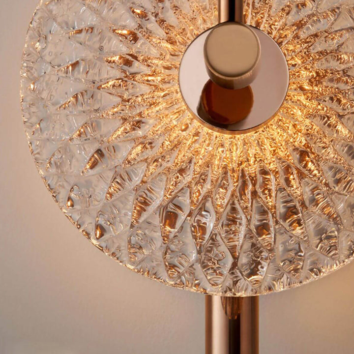 Moderne Luxus-Texturglas-Runde Gebogene Arm LED Wandleuchte 