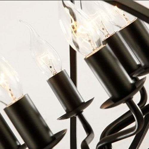 Industrial Vintage Iron Pumpkin Candle 8-Light Chandelier