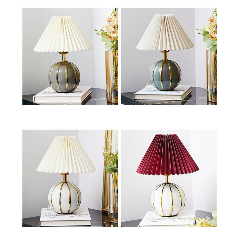 European Vintage Ceramic Fabric 1-Light Table Lamp