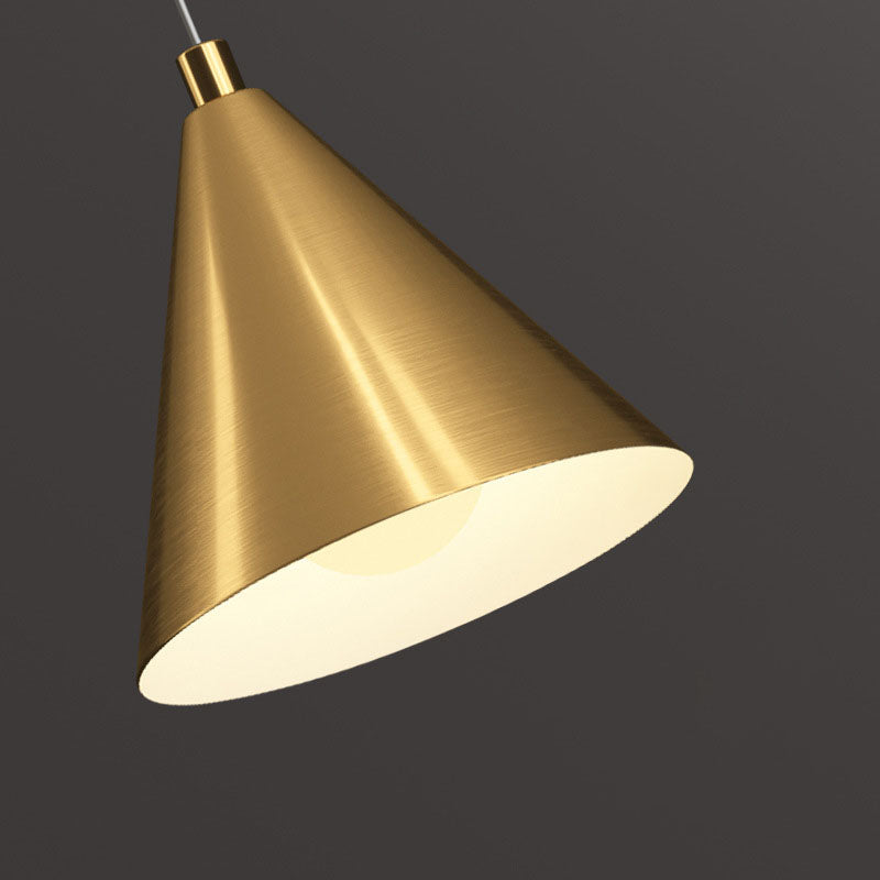 Nordic Minimalist Brass Cone 1-Light Pendant Light