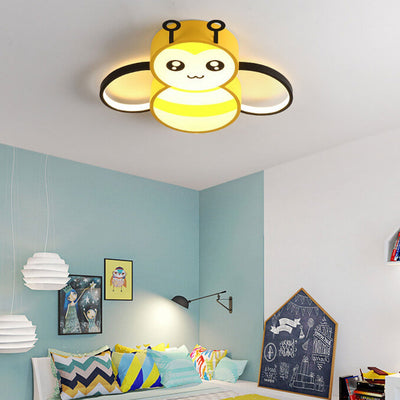 Nordic Childlike Cartoon Bee Design LED Flush Mount Light