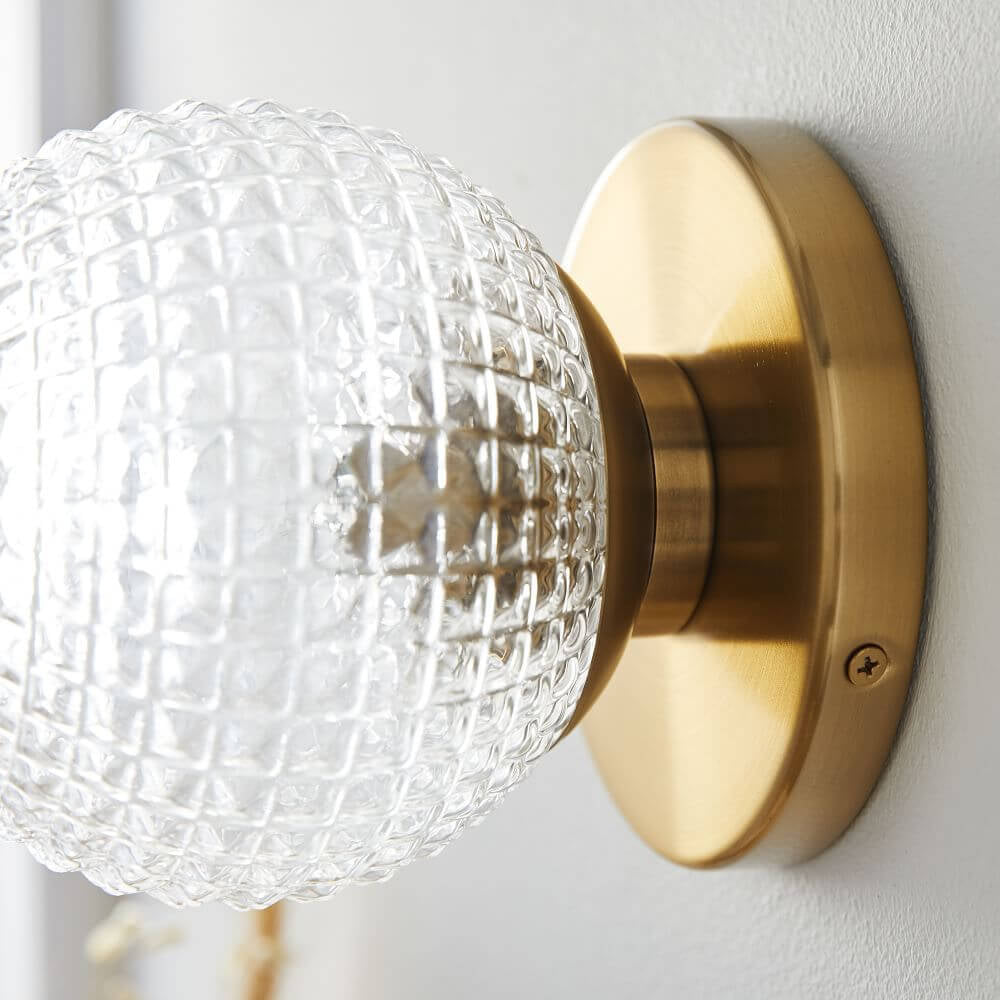 Nordic Retro Plaid Spherical Design 1-Light Wall Sconce Lamp