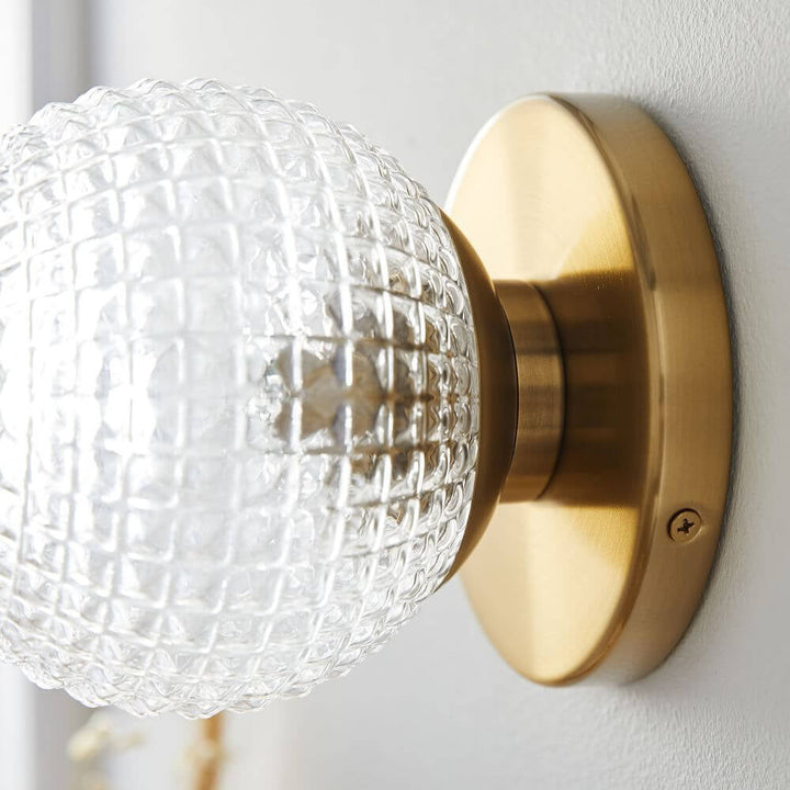 Nordic Retro Plaid Spherical Design 1-Light Wall Sconce Lamp