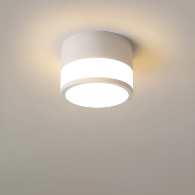 Modern Solid Color Cylinder Aluminum LED Flush Mount Light