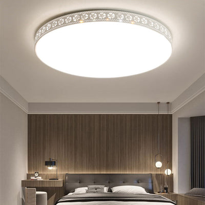 Modern Minimalist Plum Blossom Round LED Flush Mount Ceiling Light