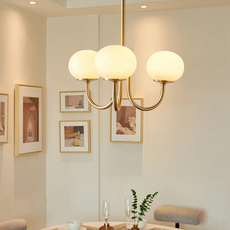 Moderne minimalistische ovale gebogene Stange Eisen Glas 3/5 Licht Kronleuchter für Wohnzimmer 