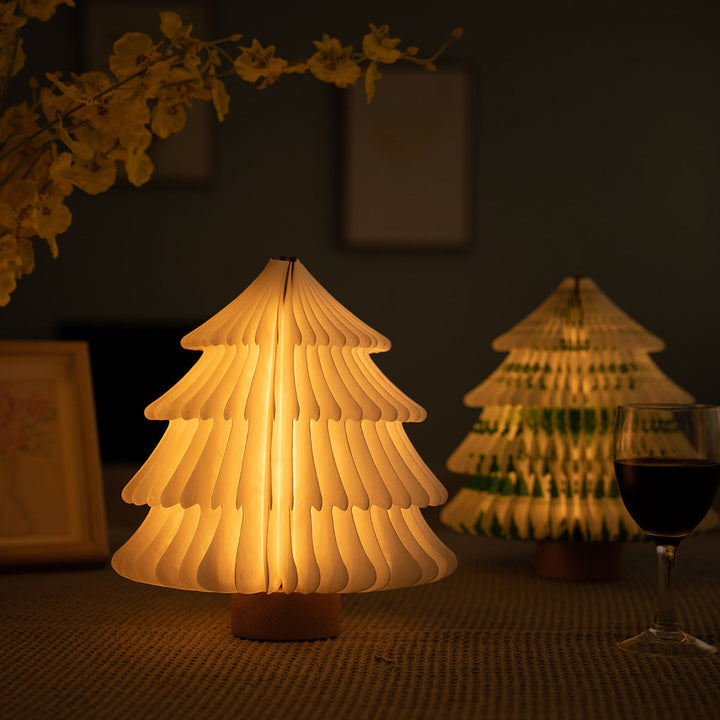 Moderne kreative Weihnachtsbaum-faltbare LED-Nachtlicht-Tischlampe