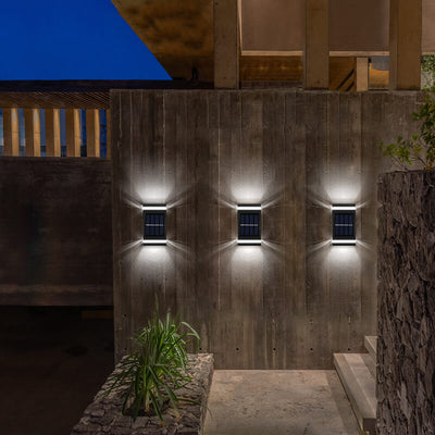 Simple Solar Rectangular Flat LED Outdoor Waterproof Wall Sconce Lamp