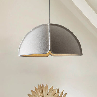 Japanese Retro Round Dome Felt Iron 1-Light Pendant Light