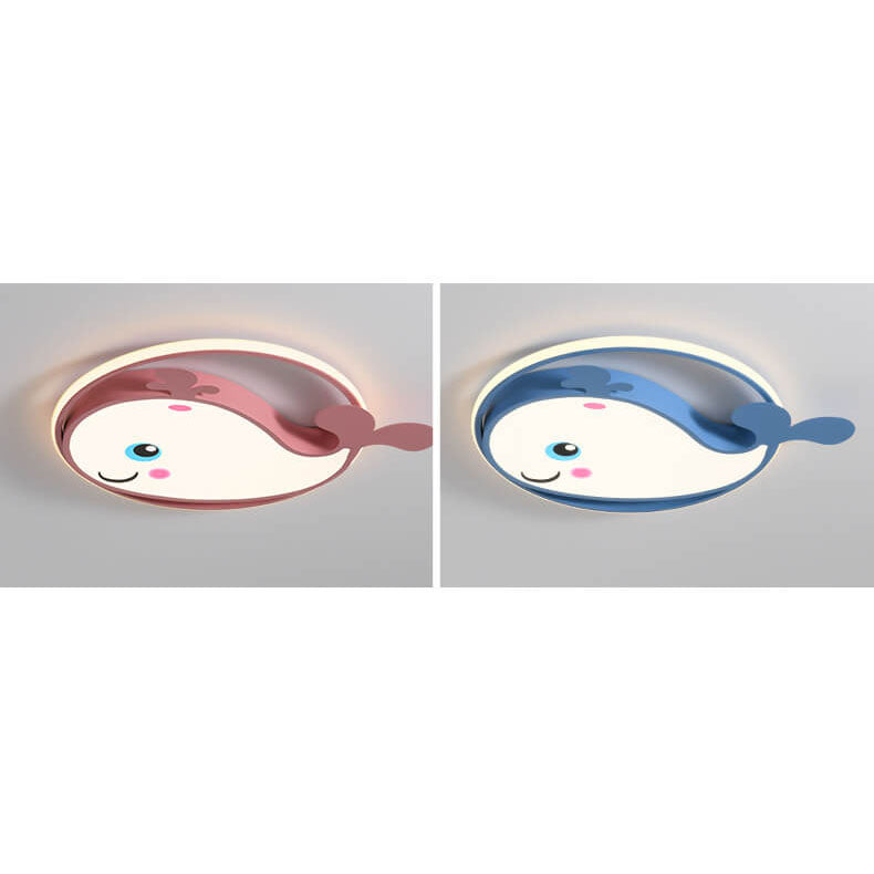 Cartoon Creative Dolphin Circle LED Kinder-Unterputz-Deckenleuchte 