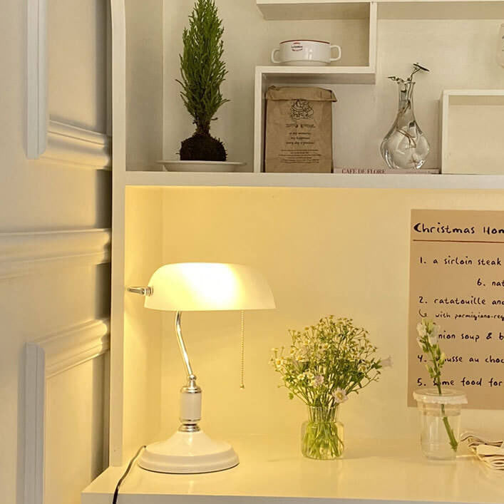 Lampe de table moderne et créative en verre blanc laiteux à 1 lumière 