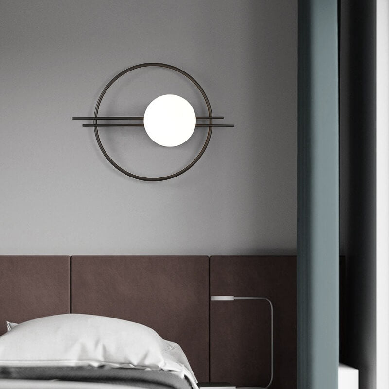 Modern Minimalist Round Glass Ball Art LED Wall Sconce Lamp