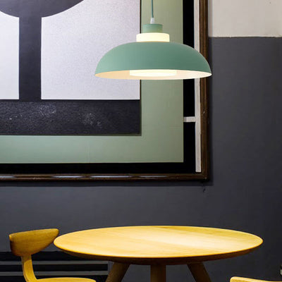 Modern Solid Color Macaron Acrylic Aluminum 1-Light Pendant Light