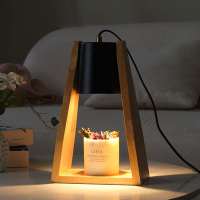 Japanese Simple Cone Iron Log 1-Light Melting Wax Table Lamp