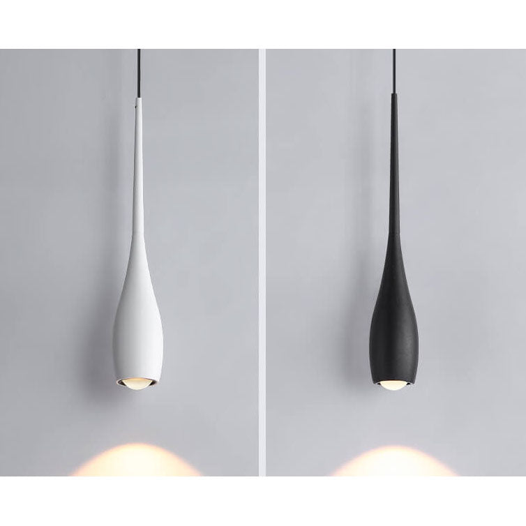 Moderner minimalistischer LED-Pendelleuchter aus Aluminium in Schwarz-Weiß mit einfarbigen Tropfen 