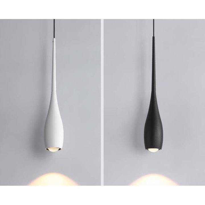 Moderner minimalistischer LED-Pendelleuchter aus Aluminium in Schwarz-Weiß mit einfarbigen Tropfen 