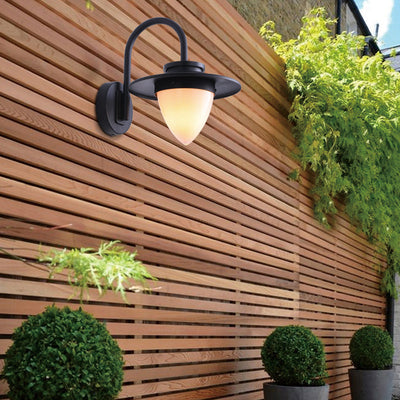 Creative Waterproof Glass Peach Shade Design LED Outdoor Wall Sconce Lamp