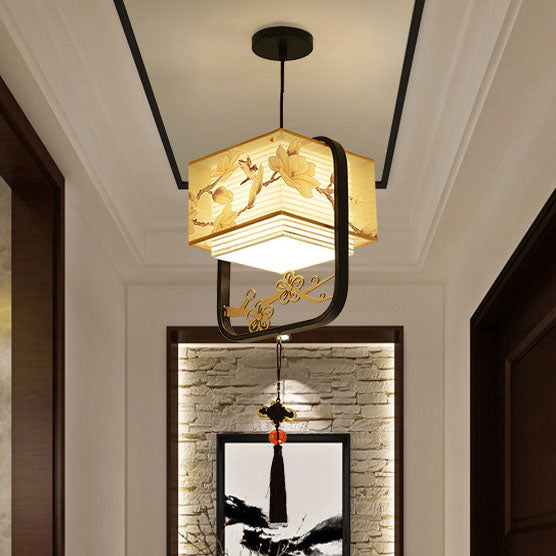 New Chinese Style Flower And Bird 1-Light Pendant Light